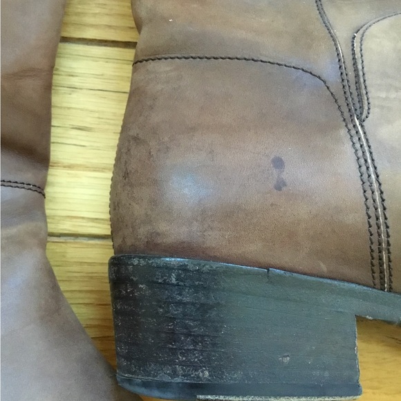 Vintage Salvatore Ferragamo Brown Distressed Leather Tall Riding Boots - Picture 15 of 16